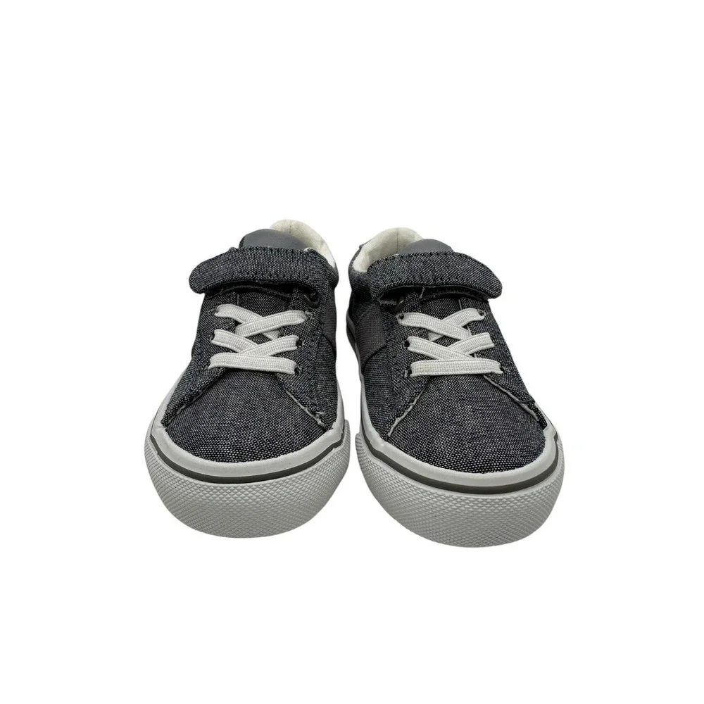 POLO RALPH LAUREN Boy's Sayer Sneaker, Grey/Paper White, 5 1/2 Toddler